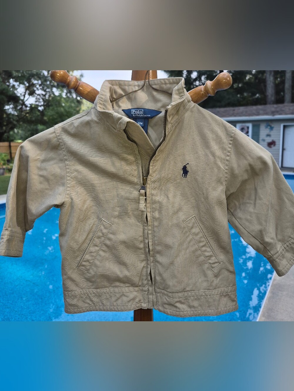 Polo Ralph Lauren khaki Lightweight infant zip-up cotton jacket , 12 Months